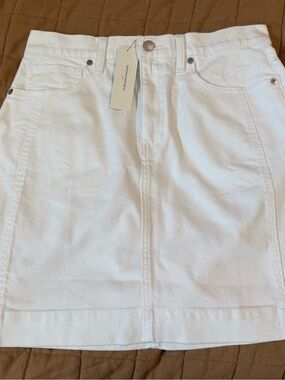 Banana Republic Clean White Cotton Mini Skirt